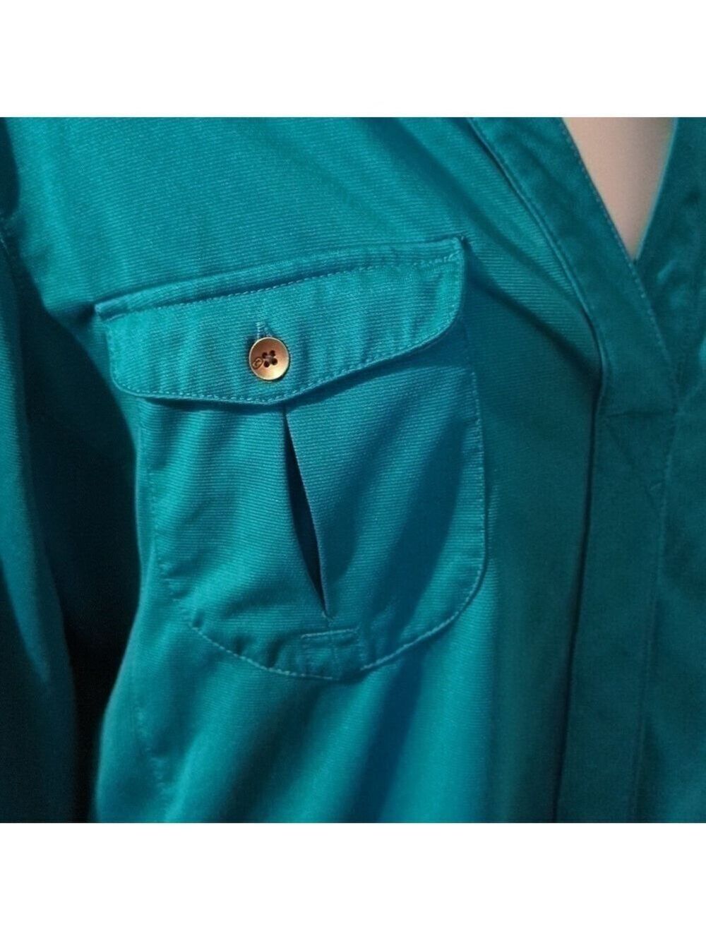 OGIO Polo Shirt Ladies Large Teal V-Neck - Picture 9 of 13